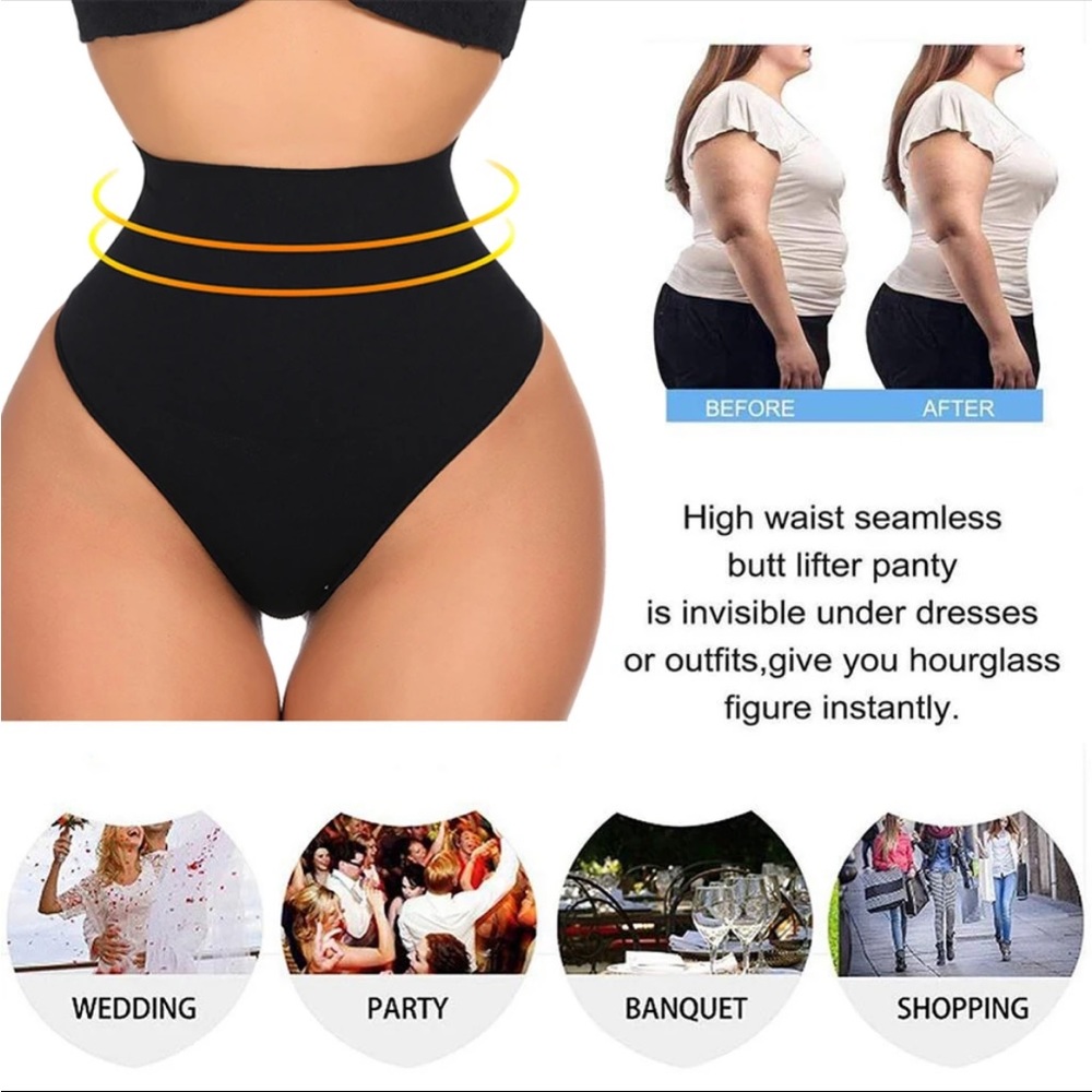 Black‎ waist shaper tummy flattening thong
